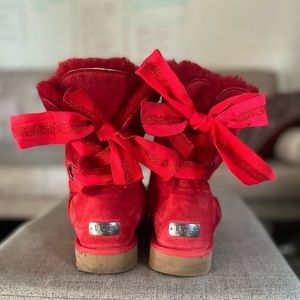 UGG Bailey Bow red boots